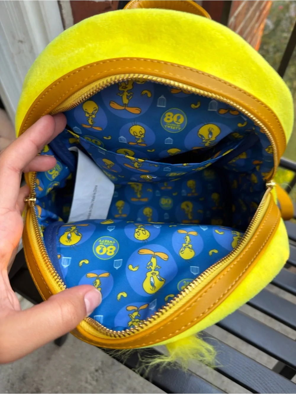 Yellow Tweety Character Plush Kids Backpack